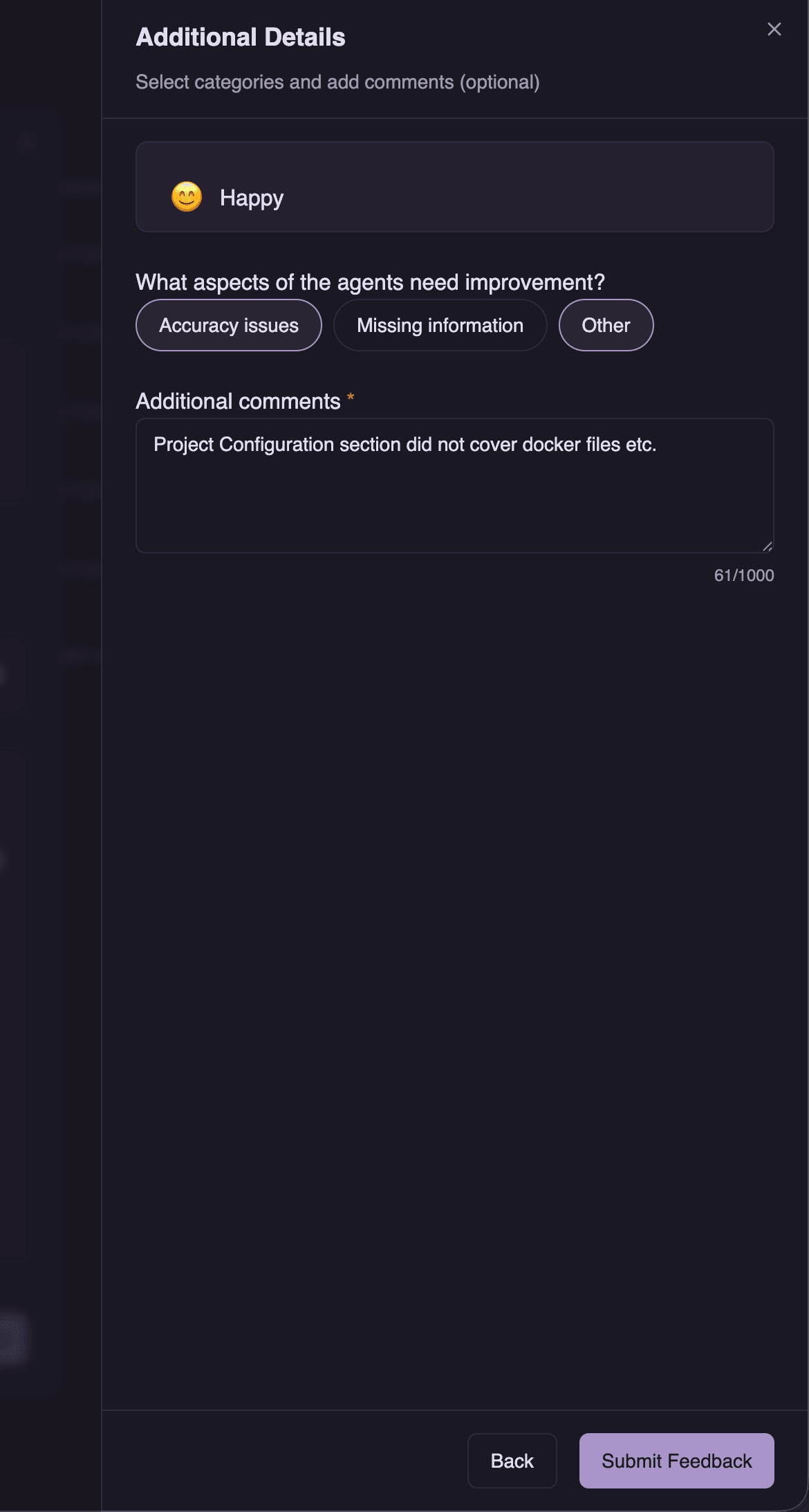 Additional Details Form