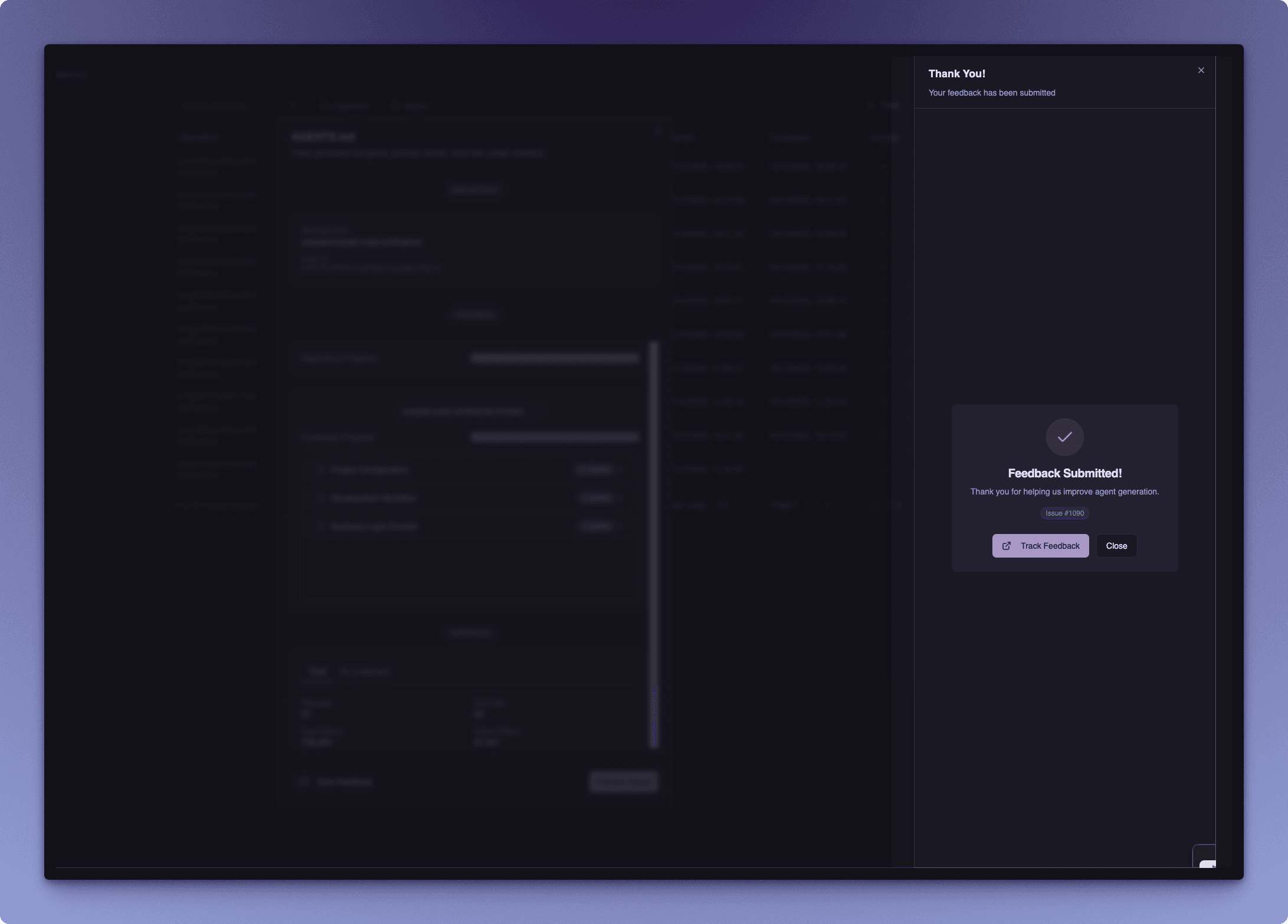 Feedback Submitted Confirmation