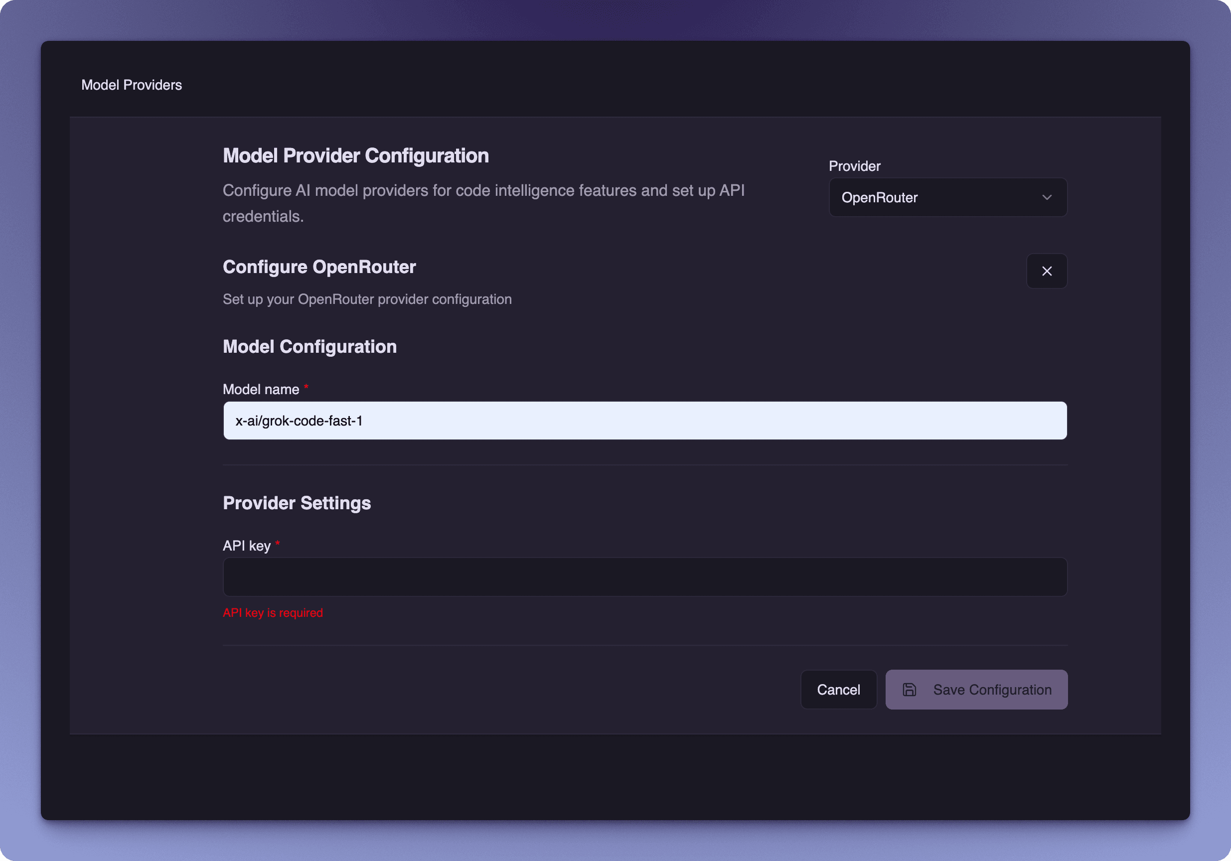Model Provider Configuration