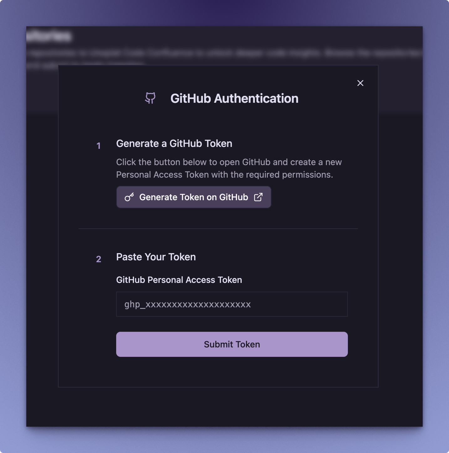 Enter GitHub PAT Token
