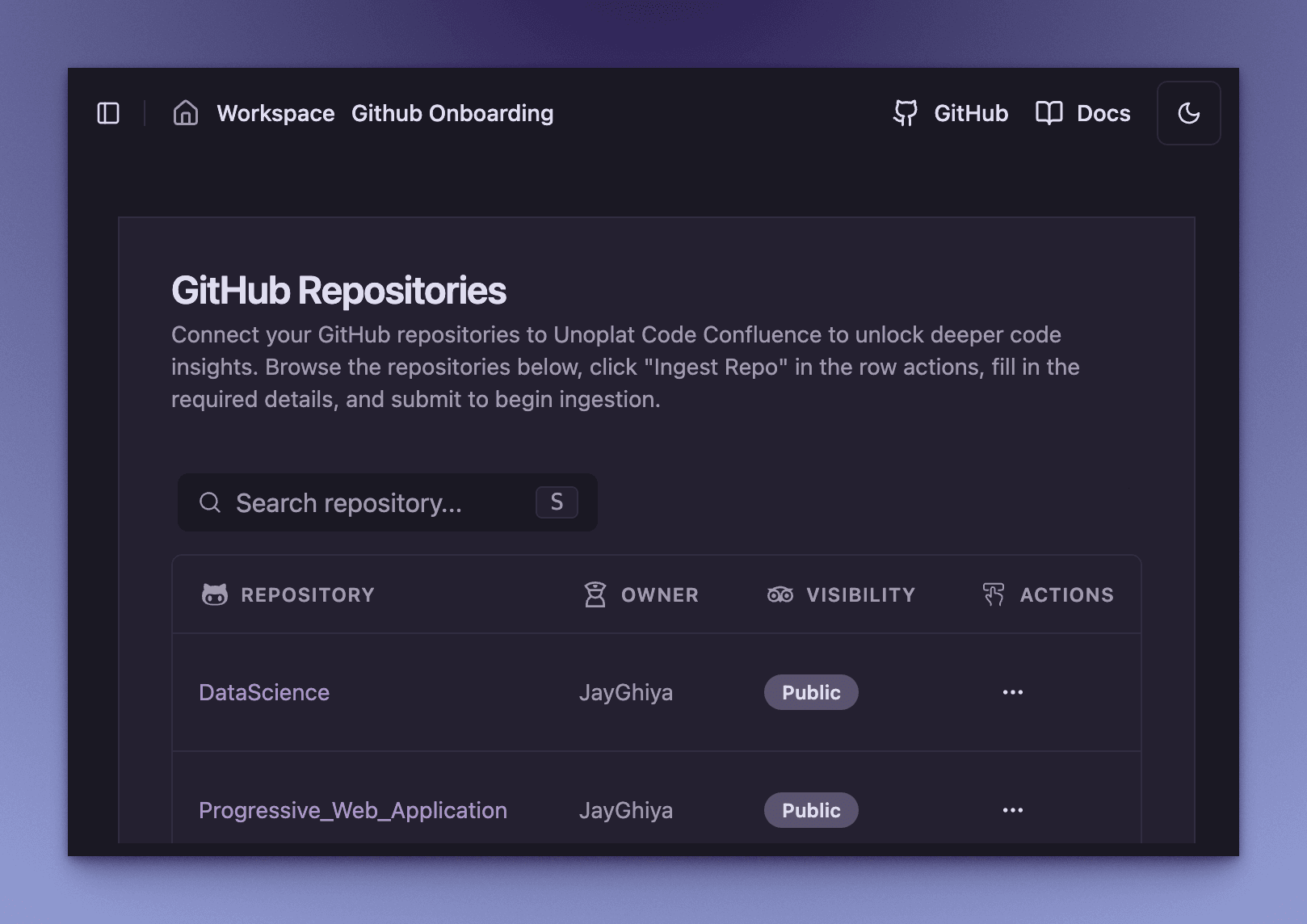 Search for Repository