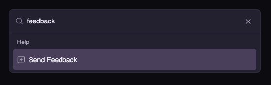 Command Palette — Send Feedback