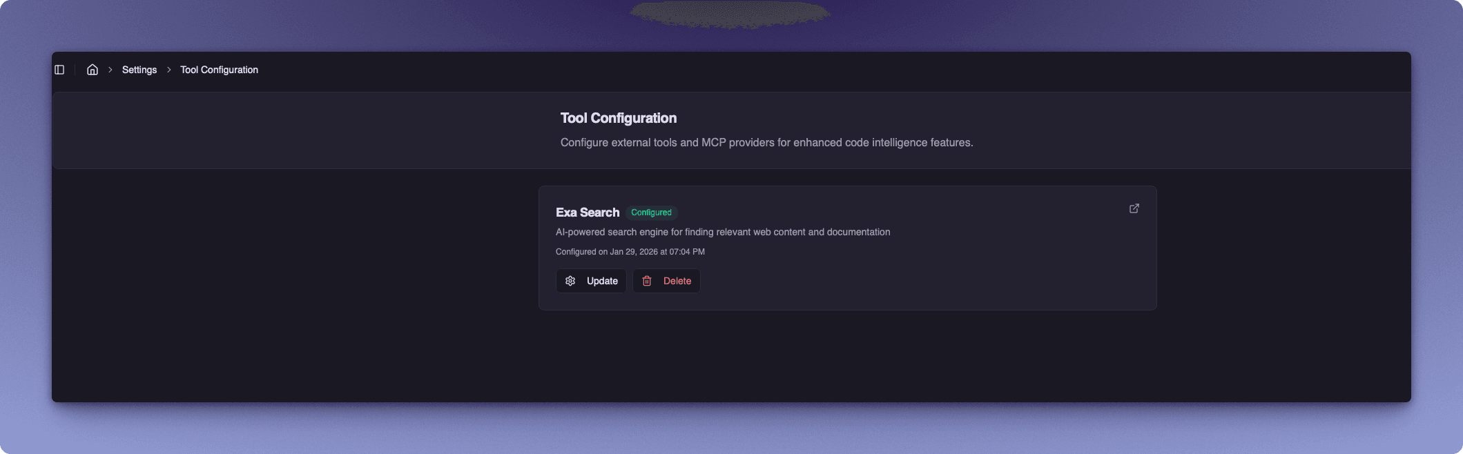 Tool Configuration - Exa Search